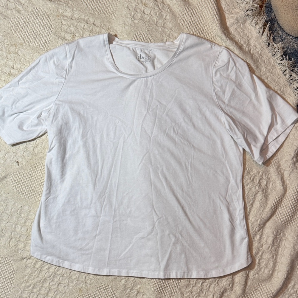 Denim&Co Classic White Short Sleeve Tee
